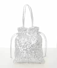 FR5GD03100 MK MICHEL KLEIN(MK ミッシェルクラン) スパンコール2WAYトートバッグ シルバー