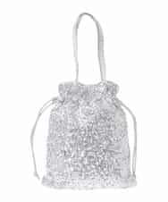 FR5GD03100 MK MICHEL KLEIN(MK ミッシェルクラン) スパンコール2WAYトートバッグ シルバー