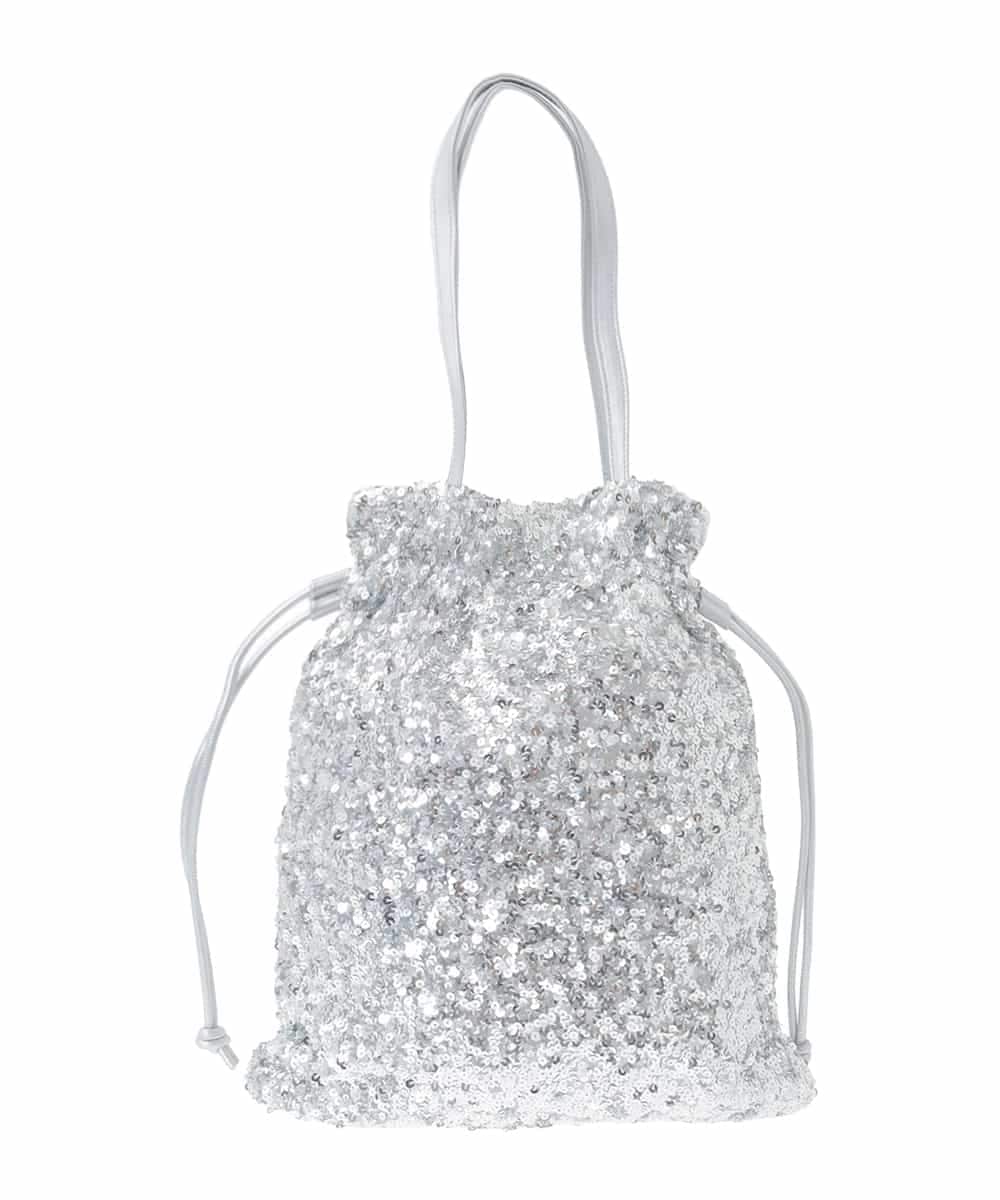 FR5GD03100 MK MICHEL KLEIN(MK ミッシェルクラン) スパンコール2WAYトートバッグ シルバー