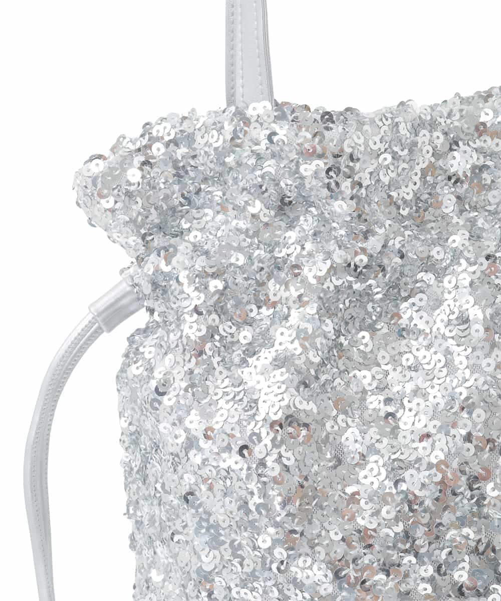 FR5GD03100 MK MICHEL KLEIN(MK ミッシェルクラン) スパンコール2WAYトートバッグ シルバー