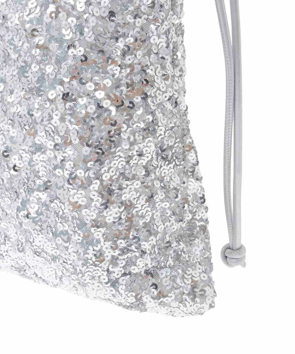 FR5GD03100 MK MICHEL KLEIN(MK ミッシェルクラン) スパンコール2WAYトートバッグ シルバー