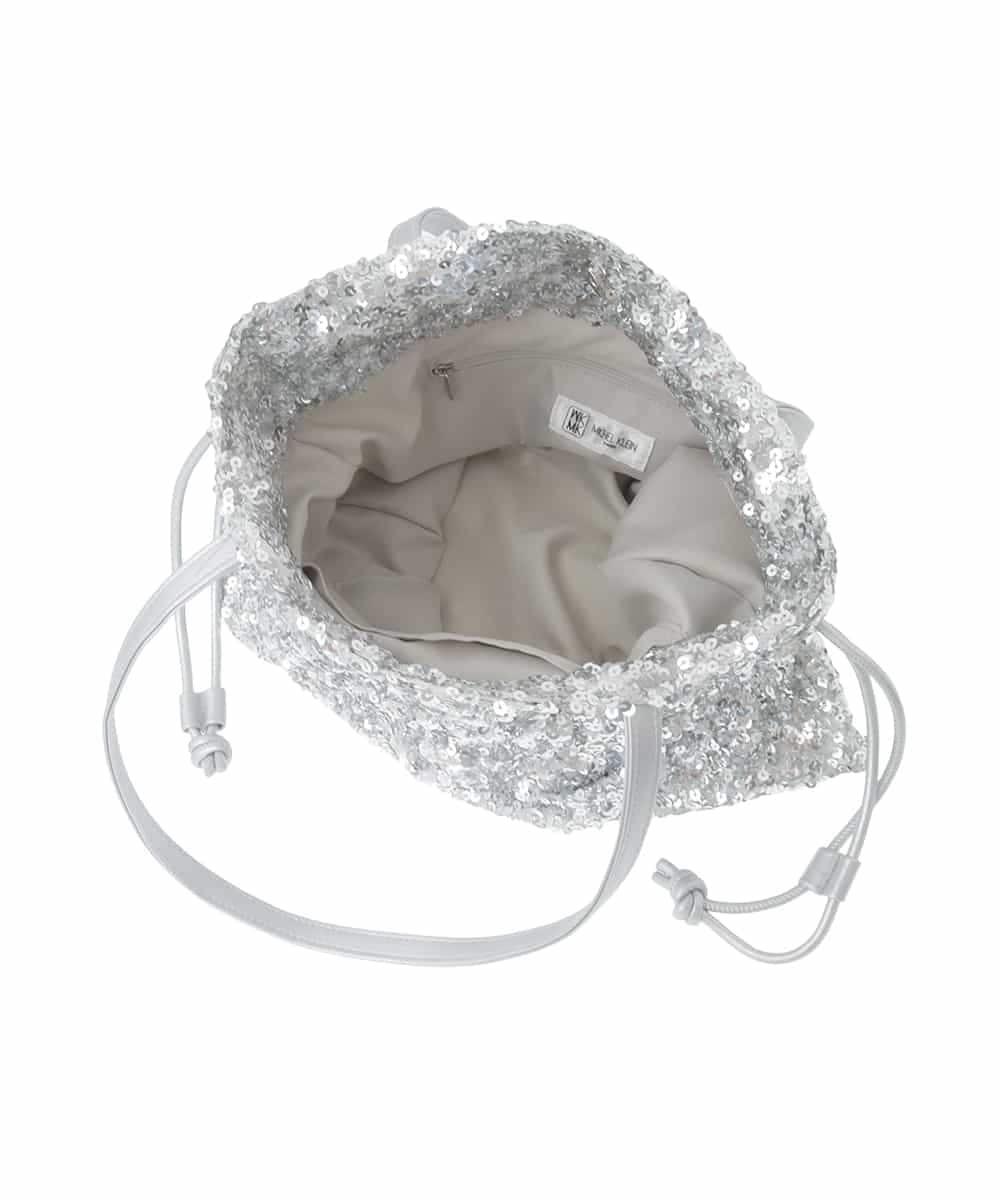 FR5GD03100 MK MICHEL KLEIN(MK ミッシェルクラン) スパンコール2WAYトートバッグ シルバー