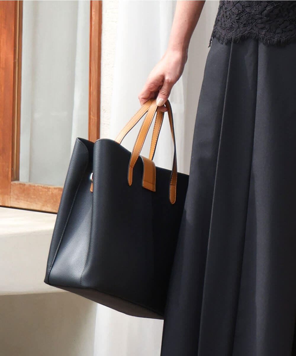 FR5GD04120 MK MICHEL KLEIN(MK ミッシェルクラン) 2wayスクエアトートバッグ ブラック