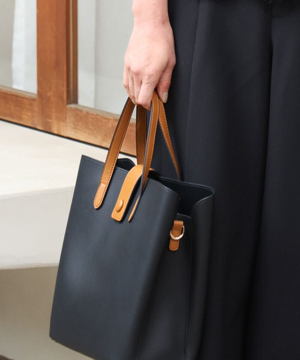 FR5GD04120 MK MICHEL KLEIN(MK ミッシェルクラン) 2wayスクエアトートバッグ ブラック