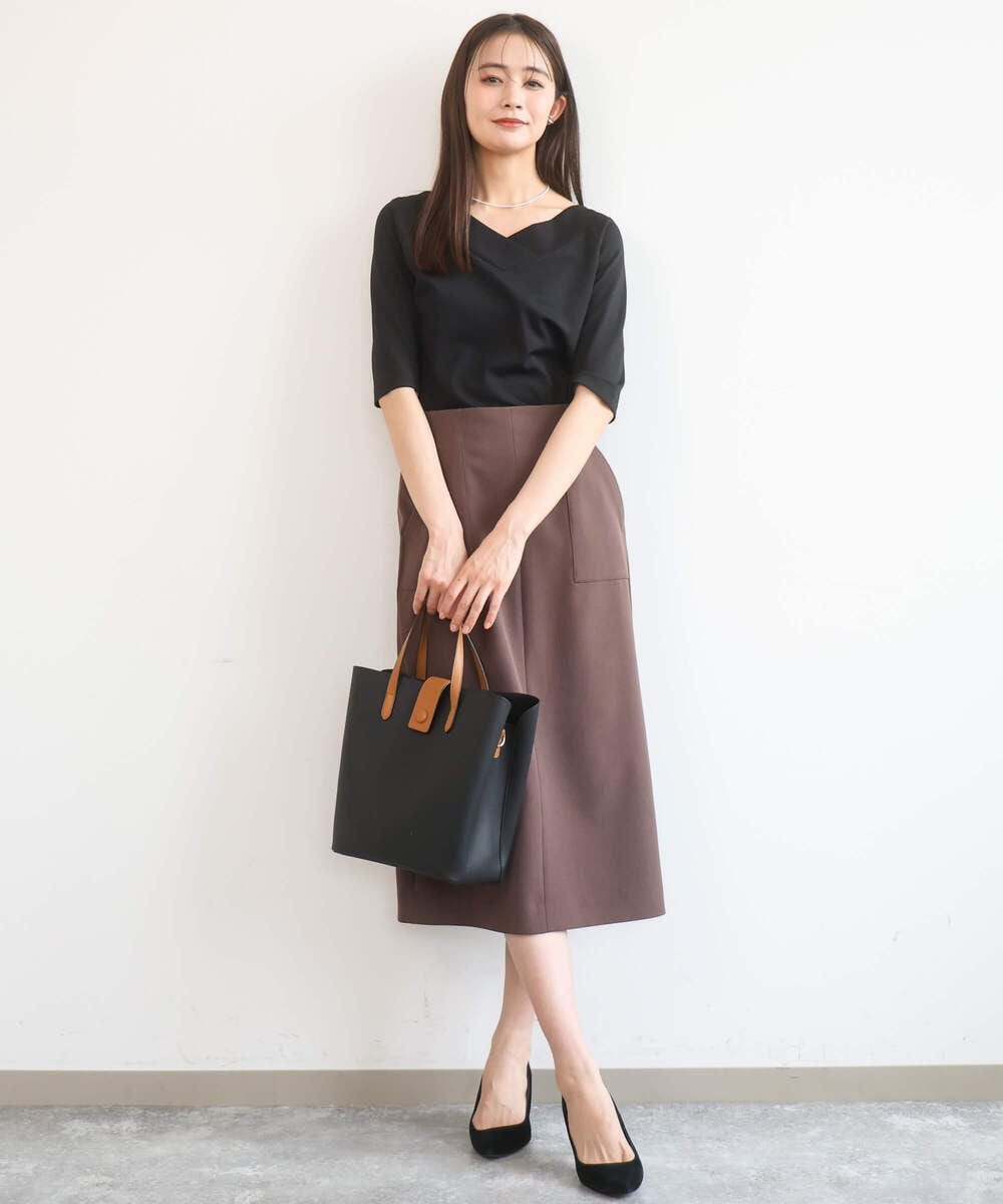 FR5GD04120 MK MICHEL KLEIN(MK ミッシェルクラン) 2wayスクエアトートバッグ ブラック