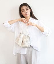 FR5GD05090 MK MICHEL KLEIN(MK ミッシェルクラン) スタッズデザイン巾着風2wayバッグ ライトイエロー