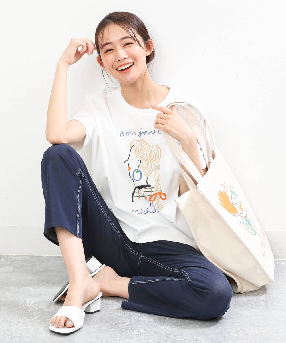 FR5GS50090 MK MICHEL KLEIN(MK ミッシェルクラン) 【Marie Assénat×MK MICHEL KLEIN】30周年記念コラボトートバッグ アイボリー