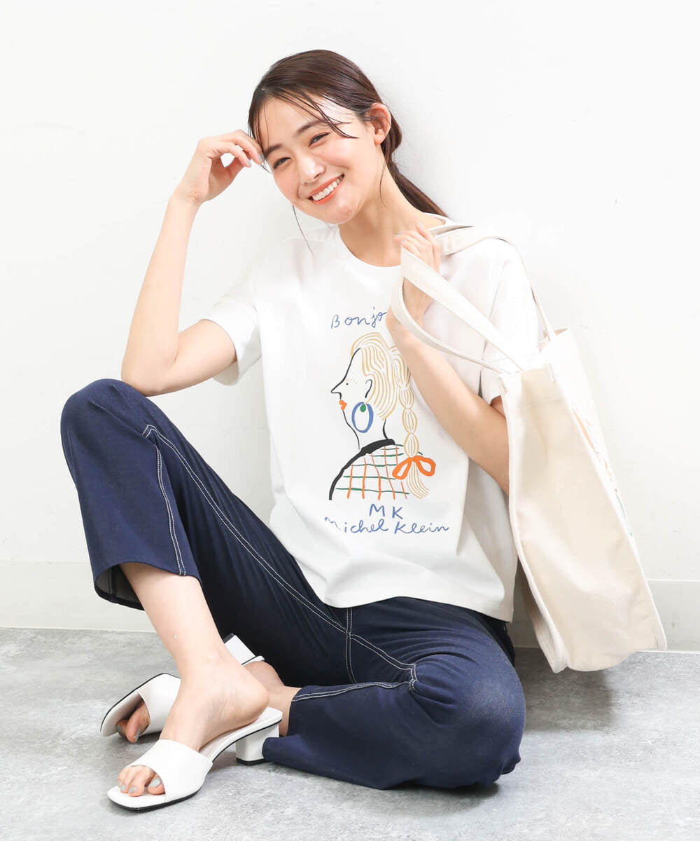 FR5GS50090 MK MICHEL KLEIN(MK ミッシェルクラン) 【Marie Assénat×MK MICHEL KLEIN】30周年記念コラボトートバッグ アイボリー
