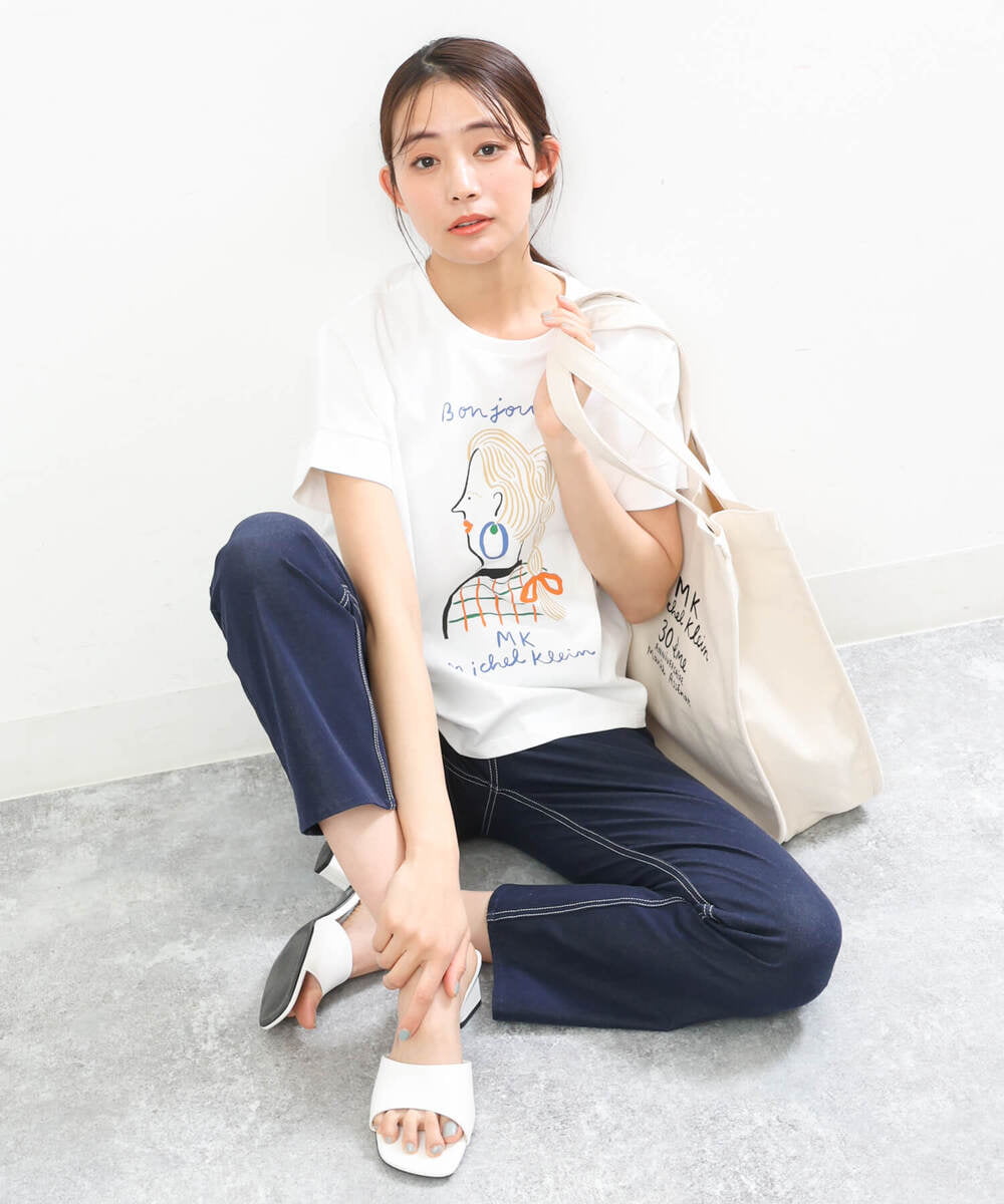 FR5GS50090 MK MICHEL KLEIN(MK ミッシェルクラン) 【Marie Assénat×MK MICHEL KLEIN】30周年記念コラボトートバッグ アイボリー
