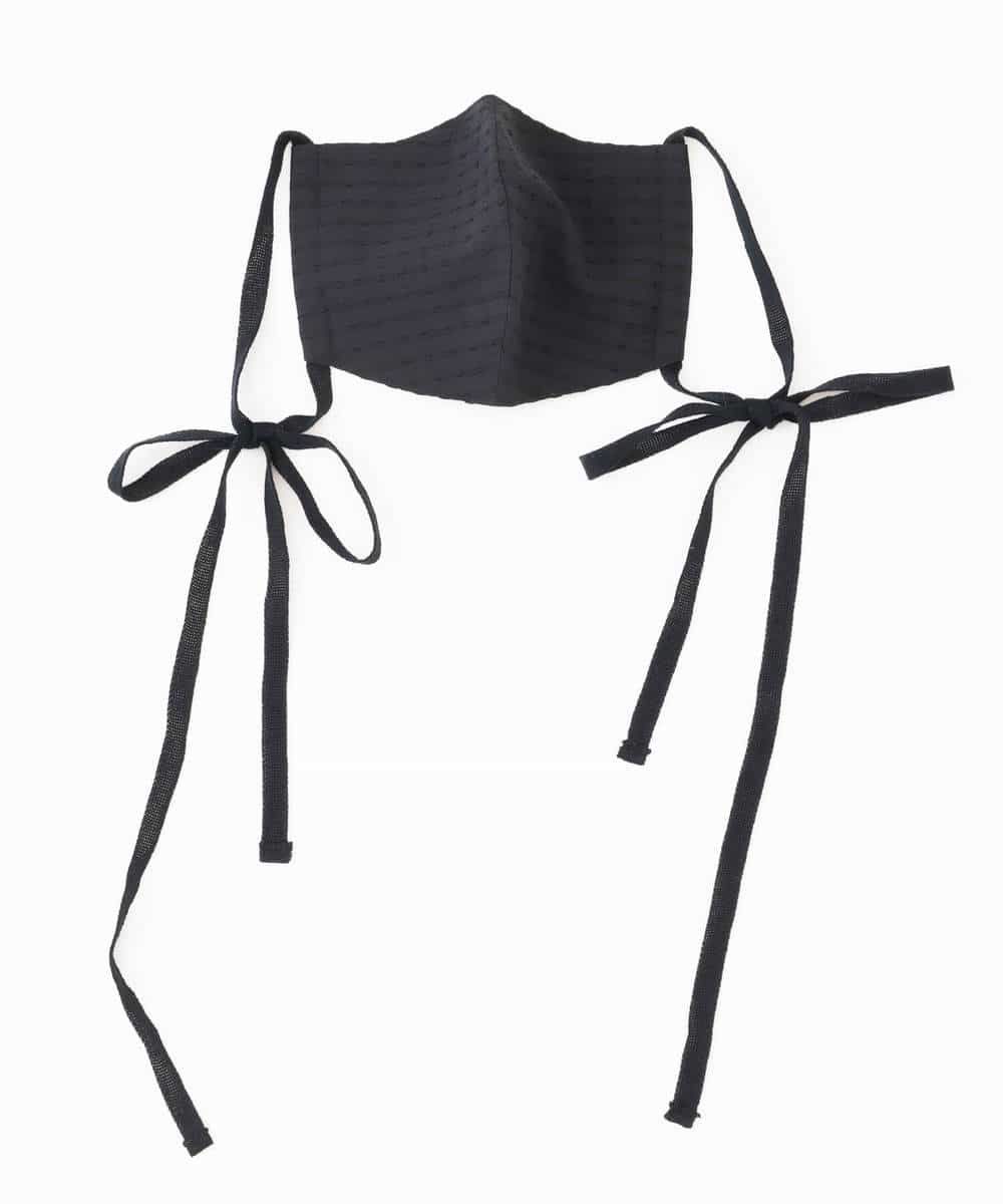 FRYAM01023 MK MICHEL KLEIN(MK ミッシェルクラン) 【返品不可/洗える】リボンマスク（チェック） ネイビー