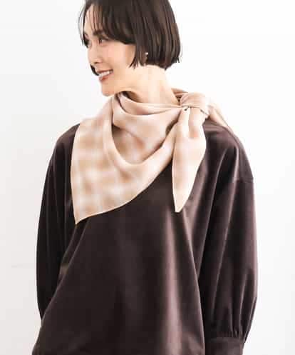 FS3AG07130 MICHEL KLEIN チェックウールブレンドスカーフ