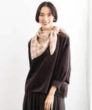 FS3AG07130 MICHEL KLEIN(ミッシェルクラン) チェックウールブレンドスカーフ グリーン
