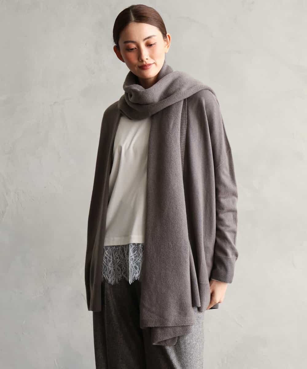 FS3AG43230 MICHEL KLEIN(ミッシェルクラン) カシミヤ混ニットストール ベージュ