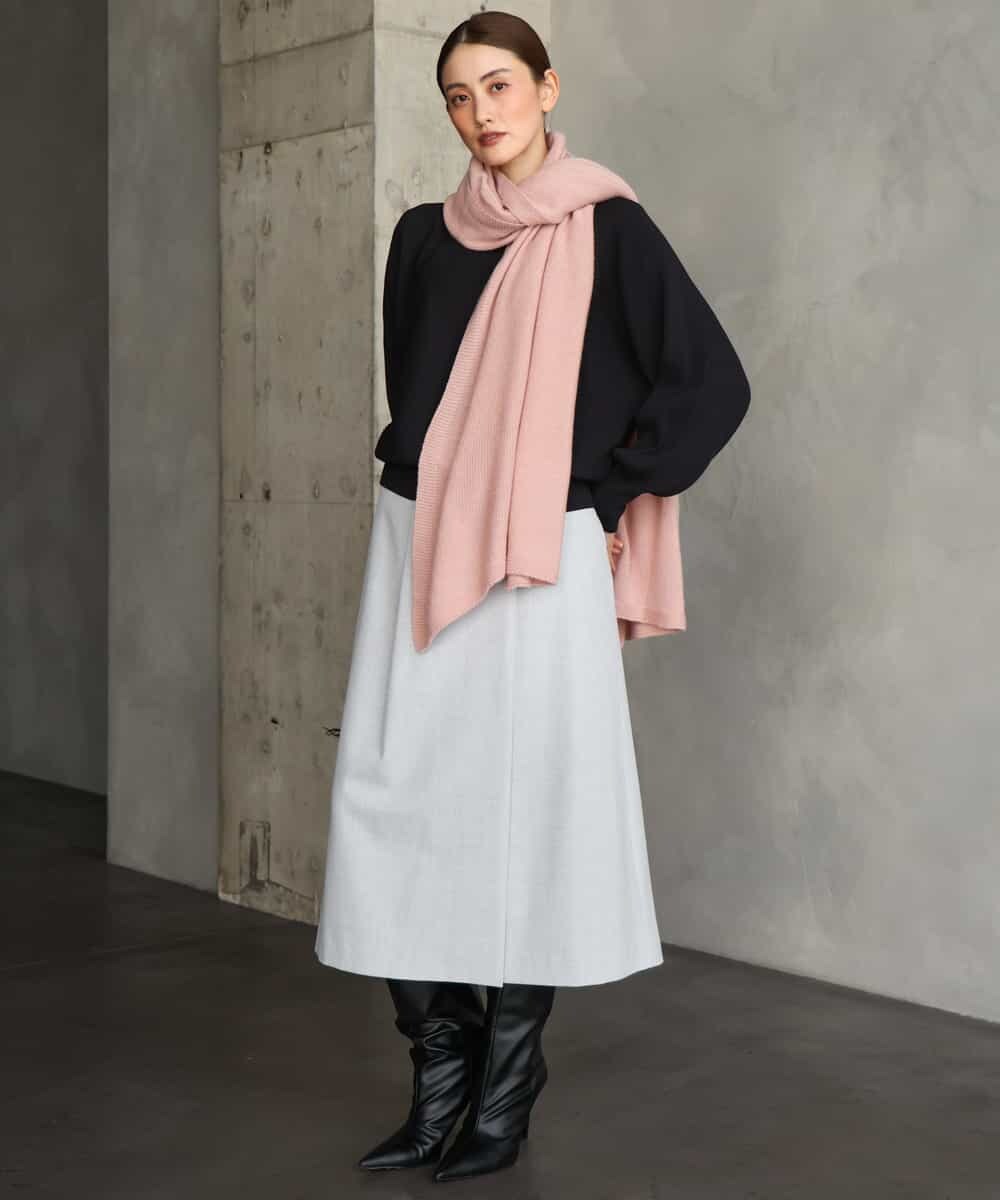 FS3AG43230 MICHEL KLEIN(ミッシェルクラン) カシミヤ混ニットストール ベージュ
