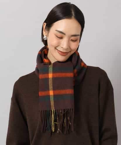 FS3AG51160 MICHEL KLEIN カシミヤ混チェックマフラー