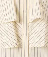 FUBGD01130 MK MICHEL KLEIN(MK ミッシェルクラン) ティアードフリルストライプ柄シャツブラウス/洗える ライトイエロー