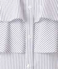 FUBGD01130 MK MICHEL KLEIN(MK ミッシェルクラン) ティアードフリルストライプ柄シャツブラウス/洗える ライトイエロー