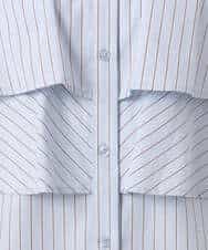 FUBGD01130 MK MICHEL KLEIN(MK ミッシェルクラン) ティアードフリルストライプ柄シャツブラウス/洗える ライトイエロー