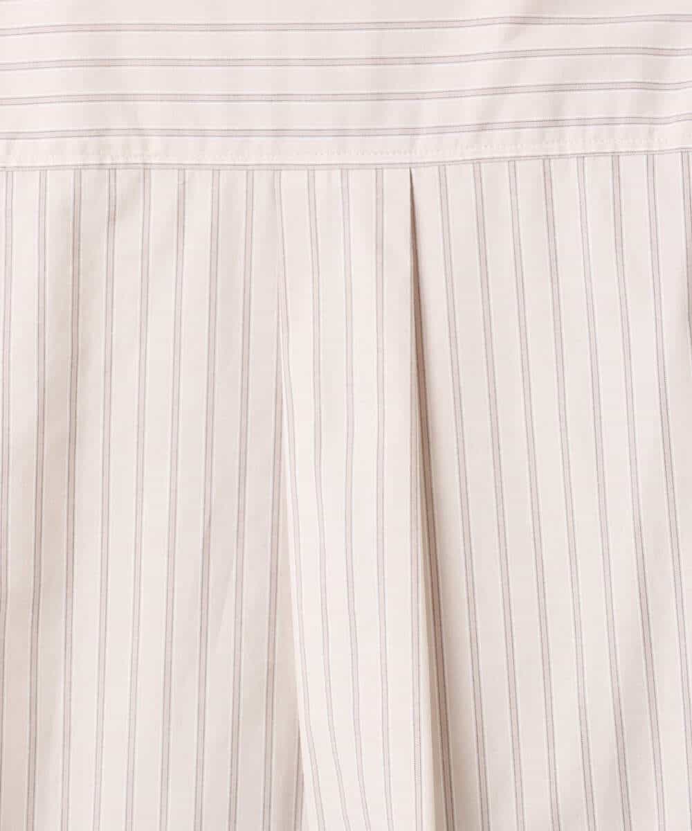 FUBGD02130 MK MICHEL KLEIN(MK ミッシェルクラン) クロップド丈コットンストライプシャツブラウス/洗える ベージュ