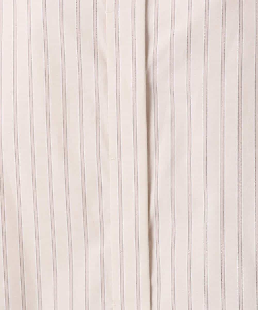 FUBGD02130 MK MICHEL KLEIN(MK ミッシェルクラン) クロップド丈コットンストライプシャツブラウス/洗える ベージュ
