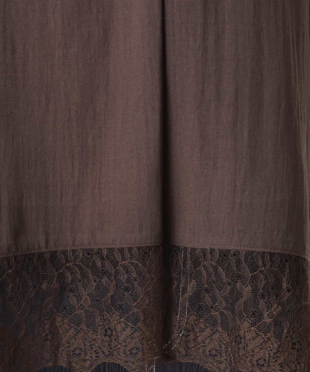 FUBHD60130 MK MICHEL KLEIN(MK ミッシェルクラン) [洗える]裾レースデザインスキッパーシャツブラウス アイボリー