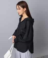 FUBJA01150 MK MICHEL KLEIN(MK ミッシェルクラン) フーディーブラウス/洗える ブラック