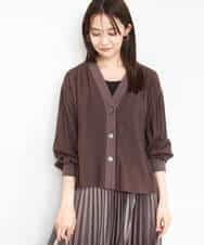 FUBJA02150 MK MICHEL KLEIN(MK ミッシェルクラン) バックギャザーデザインカーディガン/洗える ブラウン