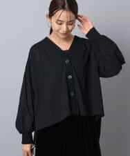 FUBJA02150 MK MICHEL KLEIN(MK ミッシェルクラン) バックギャザーデザインカーディガン/洗える ブラック