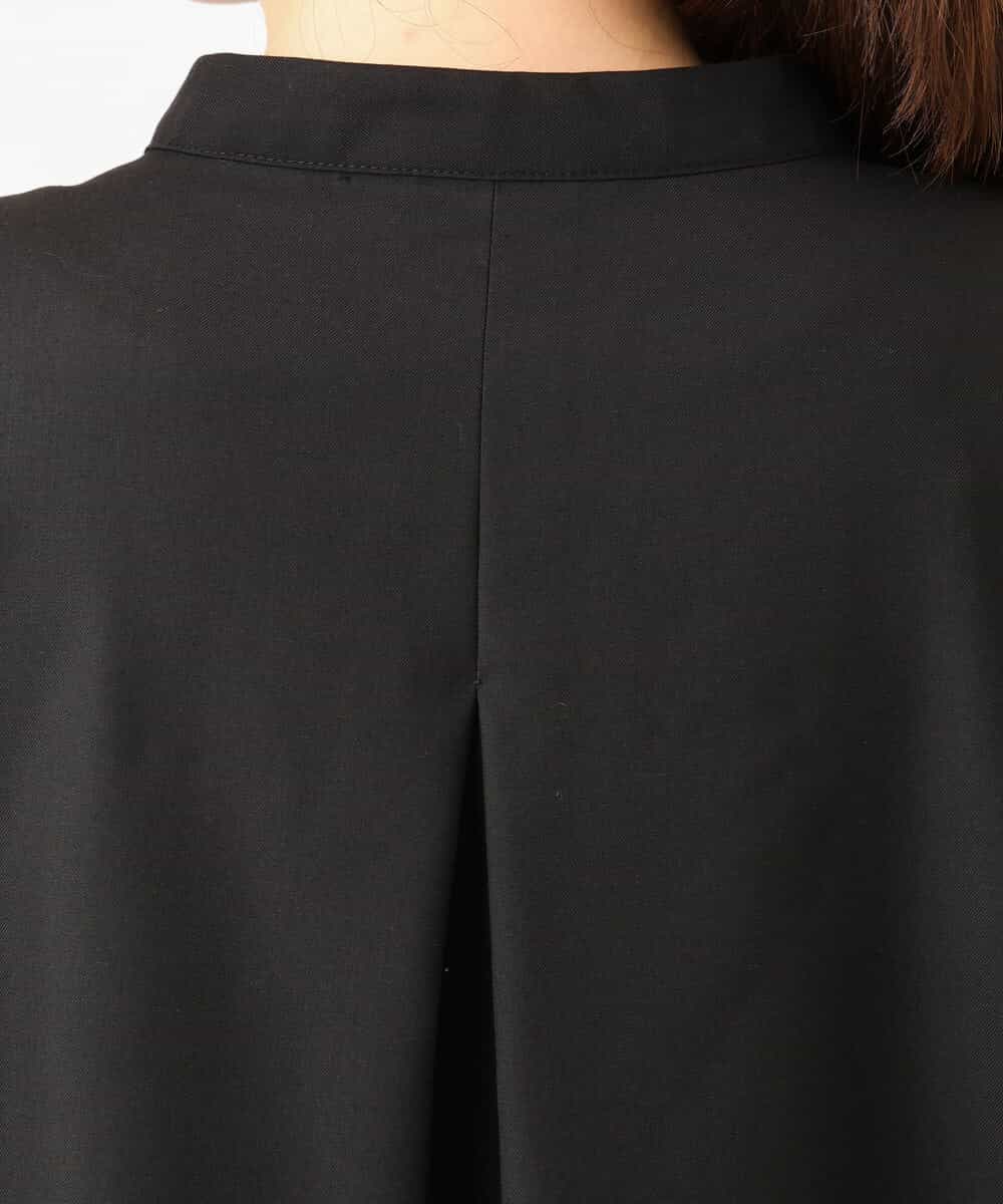FUBJD10140 MK MICHEL KLEIN(MK ミッシェルクラン) [洗える]マイクロサキソニー ヘムレースブラウス ブラック
