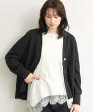 FUCJD30140 MK MICHEL KLEIN(MK ミッシェルクラン) [洗える]Vネックカットカーディガン ベージュ