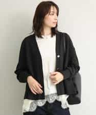 FUCJD30140 MK MICHEL KLEIN(MK ミッシェルクラン) [洗える]Vネックカットカーディガン ベージュ