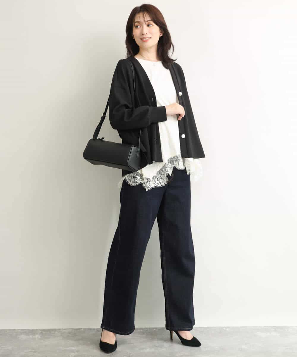 FUCJD30140 MK MICHEL KLEIN(MK ミッシェルクラン) [洗える]Vネックカットカーディガン ベージュ