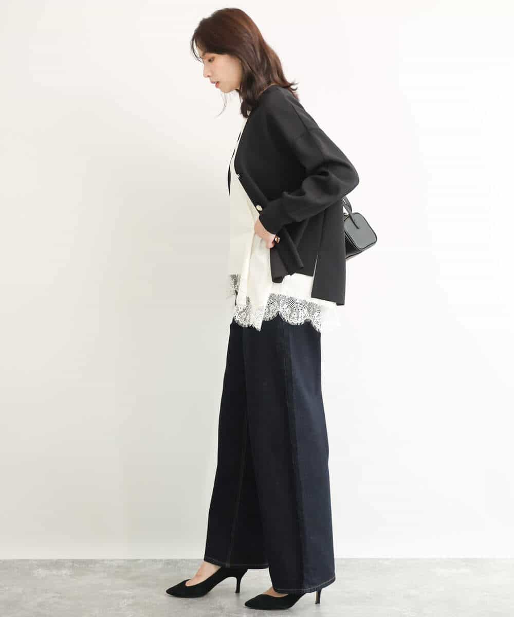 FUCJD30140 MK MICHEL KLEIN(MK ミッシェルクラン) [洗える]Vネックカットカーディガン ベージュ