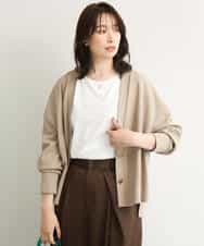 FUCJD30140 MK MICHEL KLEIN(MK ミッシェルクラン) [洗える]Vネックカットカーディガン ベージュ