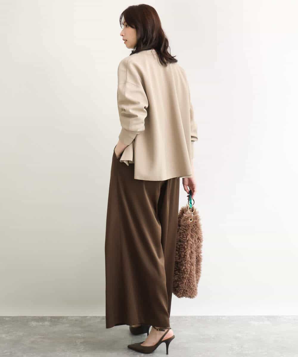 FUCJD30140 MK MICHEL KLEIN(MK ミッシェルクラン) [洗える]Vネックカットカーディガン ベージュ