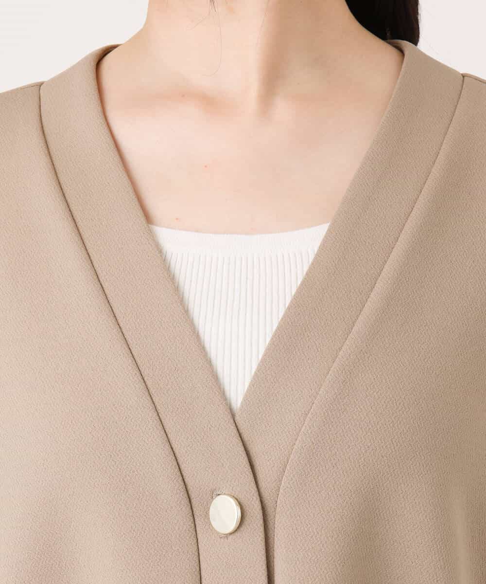 FUCJD30140 MK MICHEL KLEIN(MK ミッシェルクラン) [洗える]Vネックカットカーディガン ベージュ