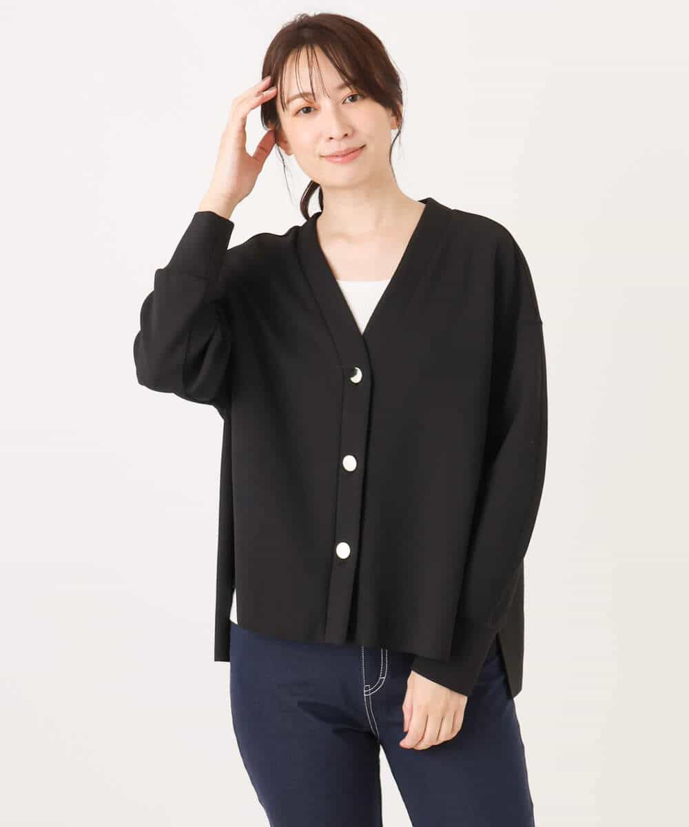 FUCJD30140 MK MICHEL KLEIN(MK ミッシェルクラン) [洗える]Vネックカットカーディガン ベージュ