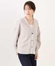 FUCJD30140 MK MICHEL KLEIN(MK ミッシェルクラン) [洗える]Vネックカットカーディガン ベージュ