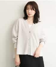 FUCJD30140 MK MICHEL KLEIN(MK ミッシェルクラン) [洗える]Vネックカットカーディガン ライトグレー