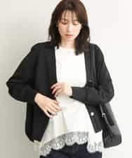 FUCJD30140 MK MICHEL KLEIN(MK ミッシェルクラン) [洗える]Vネックカットカーディガン ブラック