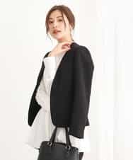 FUDAV01230 MK MICHEL KLEIN(MK ミッシェルクラン) ベーシックカラーレスジャケット/店舗限定/洗える ベージュ