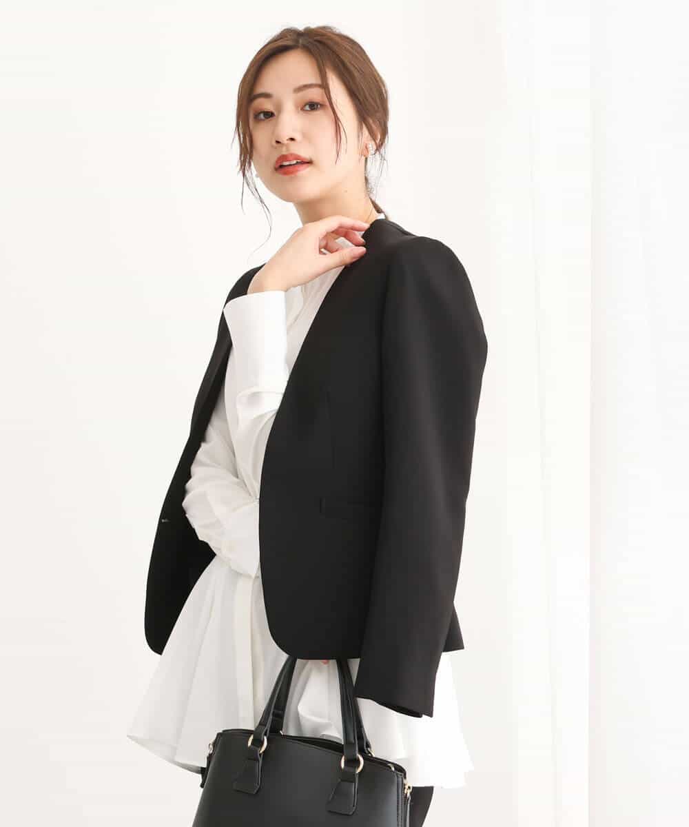 FUDAV01230 MK MICHEL KLEIN(MK ミッシェルクラン) ベーシックカラーレスジャケット/店舗限定/洗える ベージュ