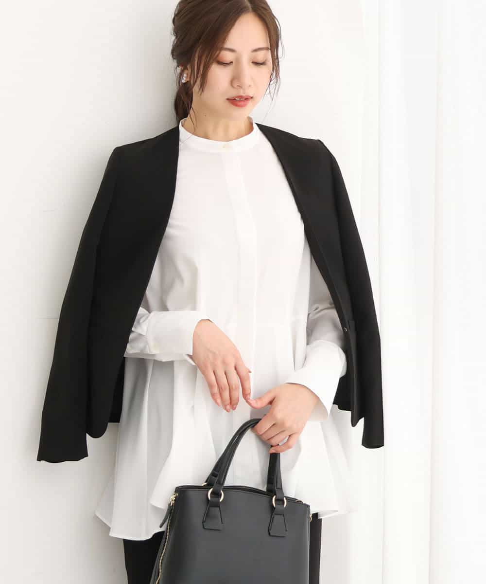 FUDAV01230 MK MICHEL KLEIN(MK ミッシェルクラン) ベーシックカラーレスジャケット/店舗限定/洗える ベージュ
