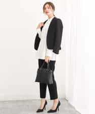 FUDAV01230 MK MICHEL KLEIN(MK ミッシェルクラン) ベーシックカラーレスジャケット/店舗限定/洗える ベージュ
