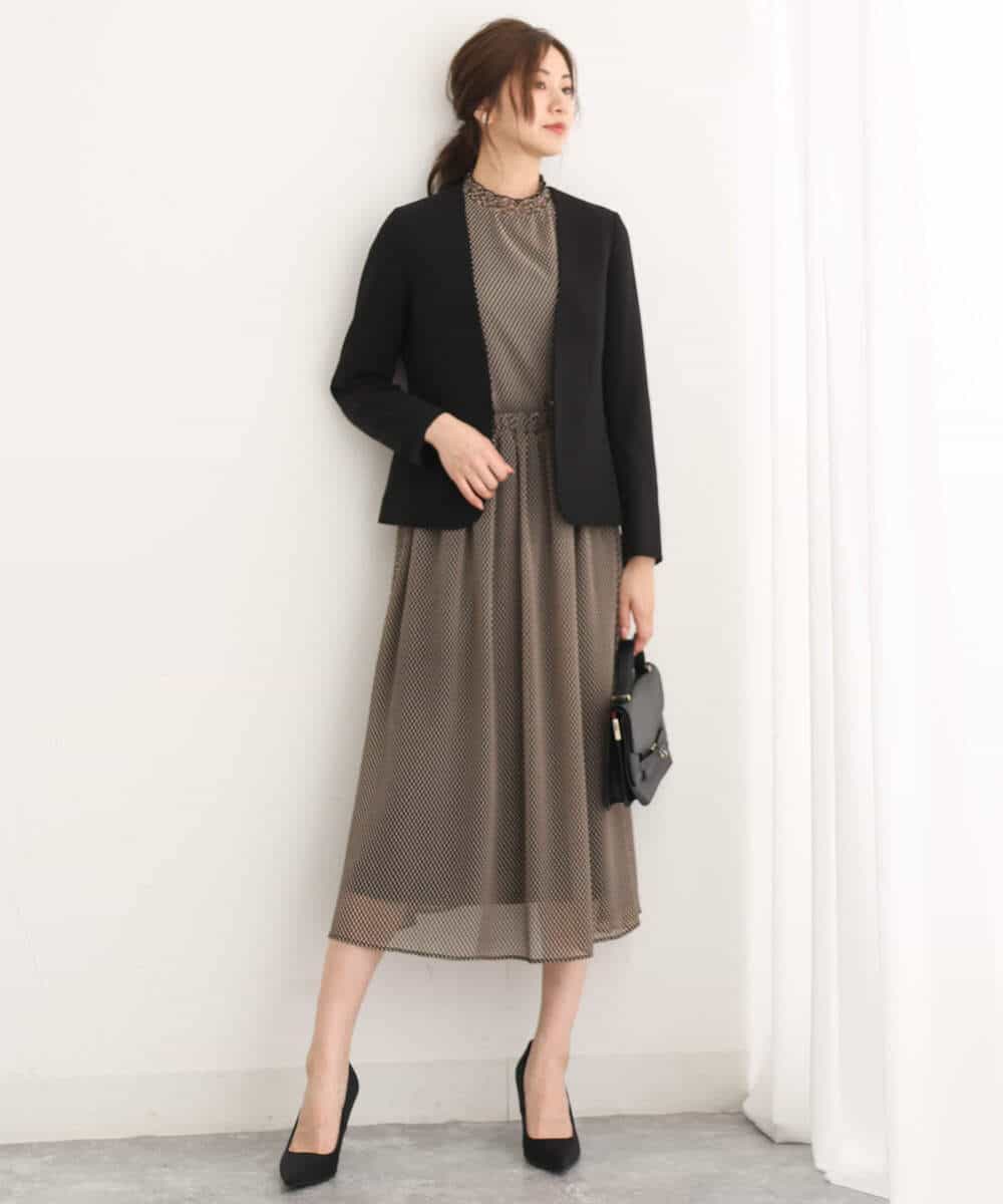 FUDAV01230 MK MICHEL KLEIN(MK ミッシェルクラン) ベーシックカラーレスジャケット/店舗限定/洗える ベージュ