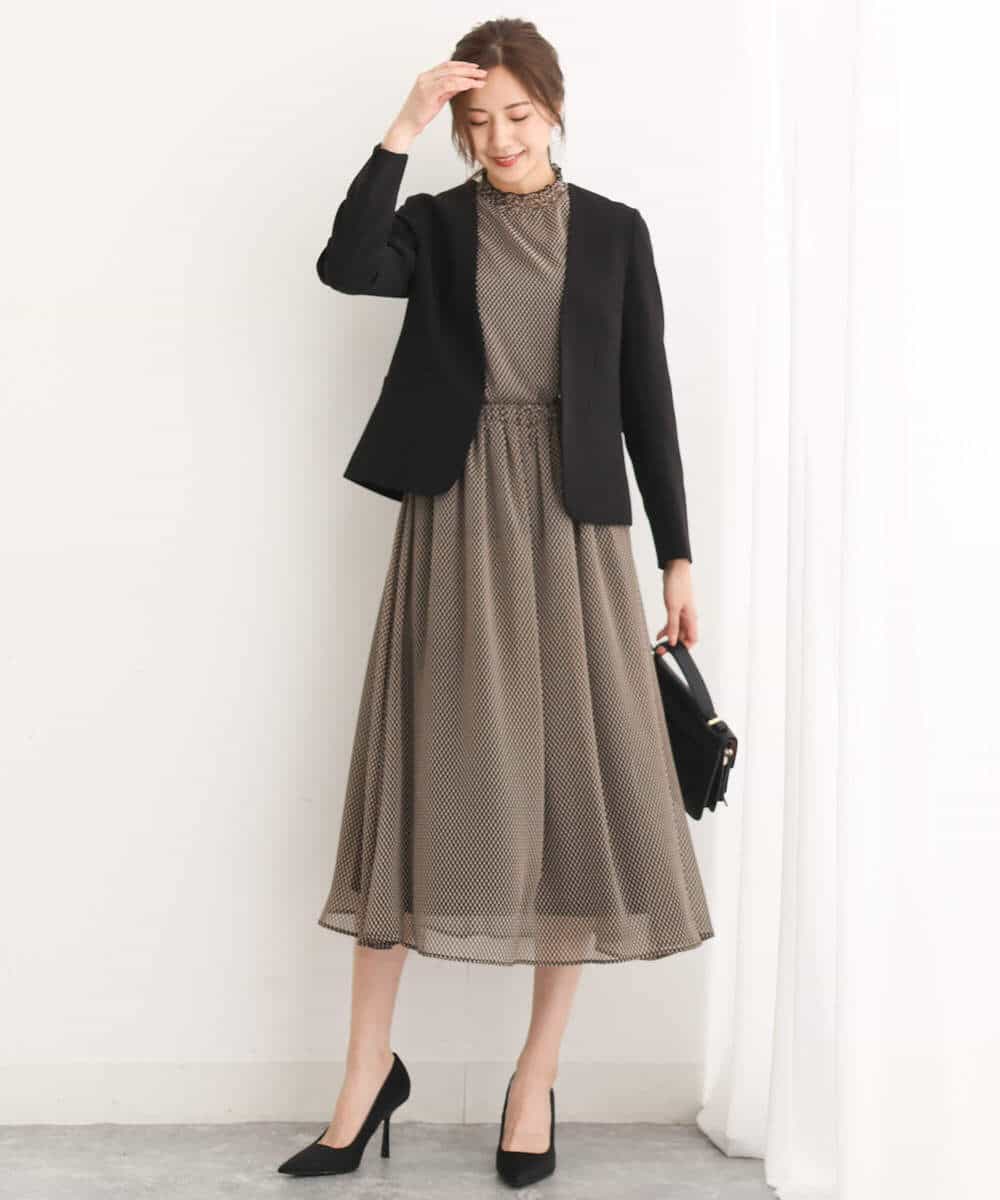FUDAV01230 MK MICHEL KLEIN(MK ミッシェルクラン) ベーシックカラーレスジャケット/店舗限定/洗える ベージュ