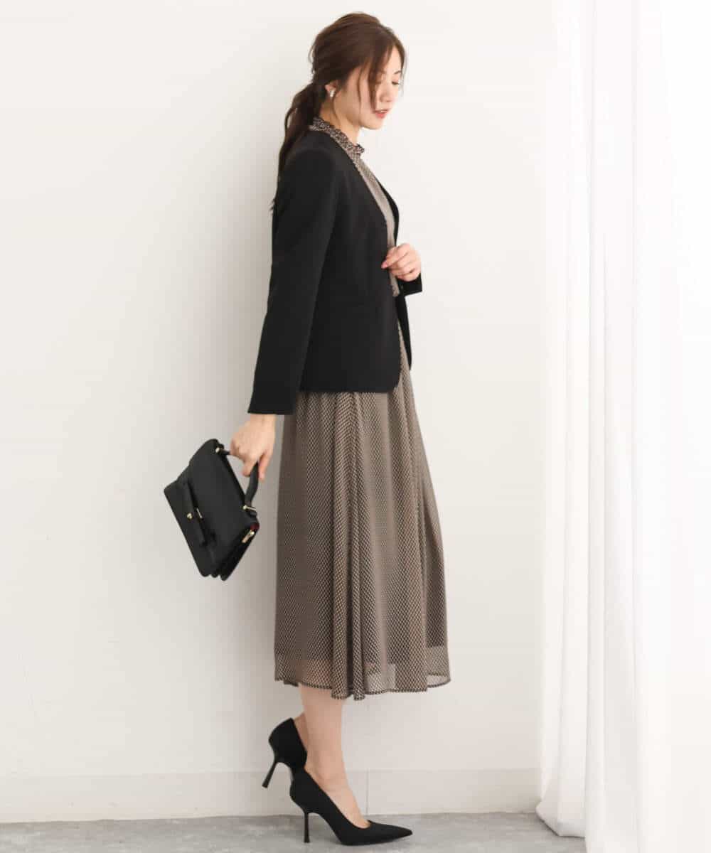 FUDAV01230 MK MICHEL KLEIN(MK ミッシェルクラン) ベーシックカラーレスジャケット/店舗限定/洗える ベージュ