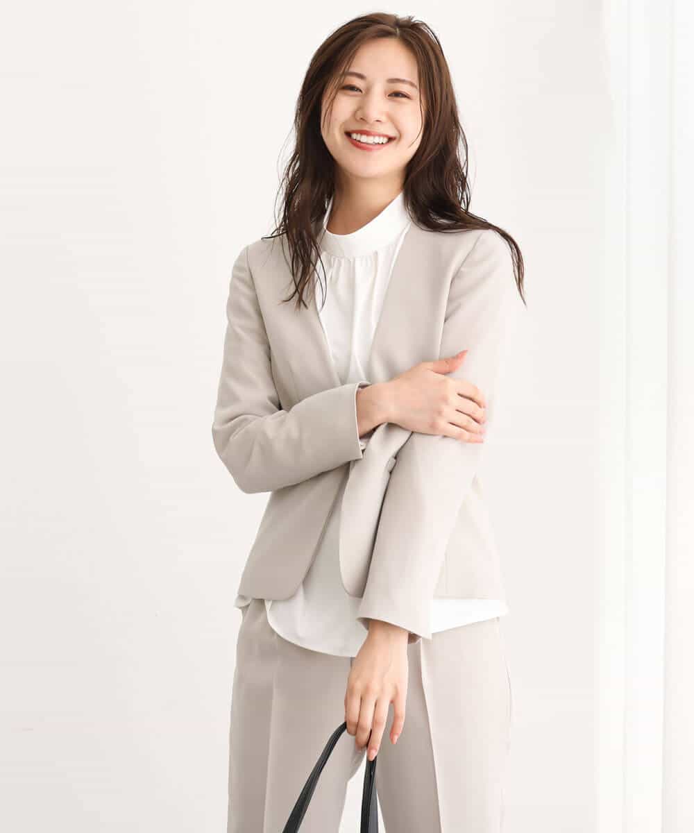 FUDAV01230 MK MICHEL KLEIN(MK ミッシェルクラン) ベーシックカラーレスジャケット/店舗限定/洗える ベージュ
