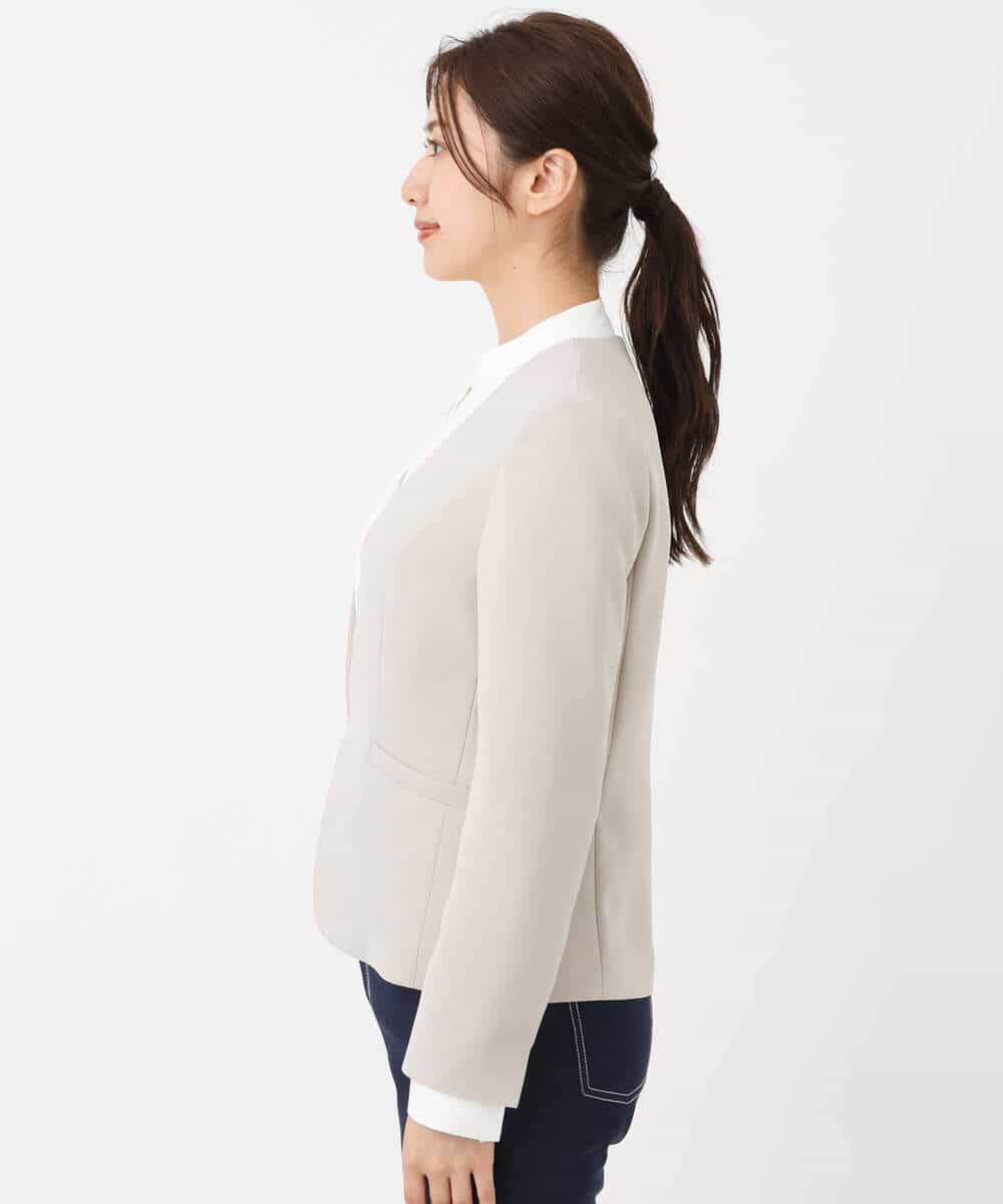 FUDAV01230 MK MICHEL KLEIN(MK ミッシェルクラン) ベーシックカラーレスジャケット/店舗限定/洗える ベージュ