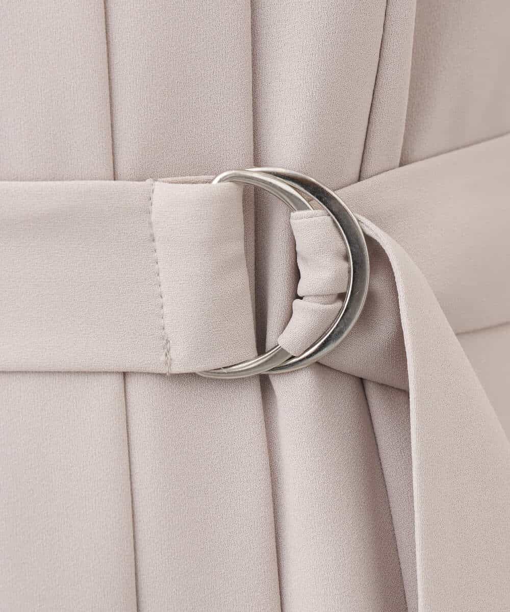 FUEDA01220 MK MICHEL KLEIN(MK ミッシェルクラン) サテンジョーゼット プリーツワンピース/洗える グレージュ